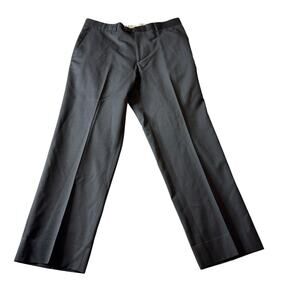 Linea Naturale Luxe Pants Mens 35x30 Black 100% Wool Flat Front Made in Italy